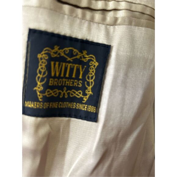 Vintage Witty Brothers Wool Tweed Herringbone Long Overcoat Brown Women's XL - Picture 6 of 6